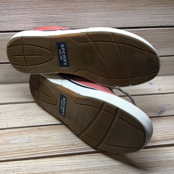 Men’s 9 SPERRY HALYARD CVO Nautical Washed Red Deck Sneakers STS19131 - Picture 2 of 10